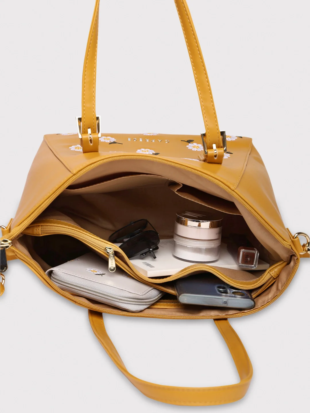 Caprese Kyle Medium Ochre Satchel Bag - Image 9