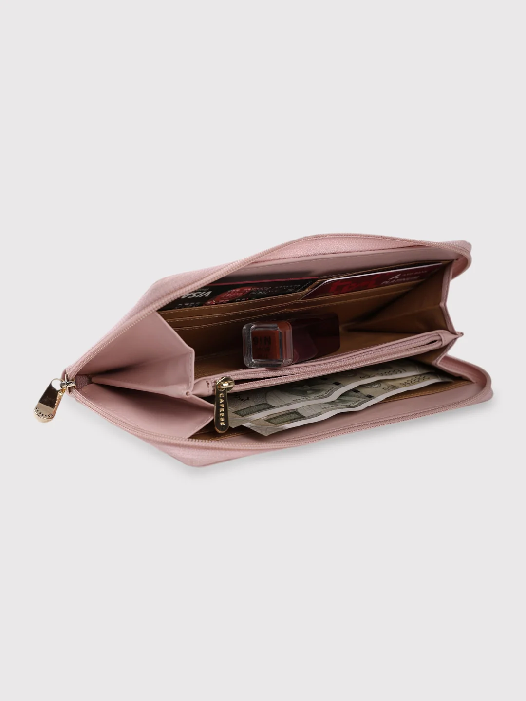 Caprese Kyle Large Soft Pink Zip Around Wallet - Image 8