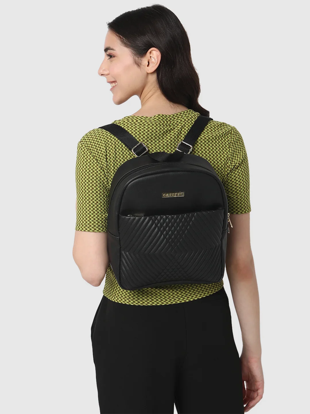 Caprese Leo Medium Black Backpack - Image 8