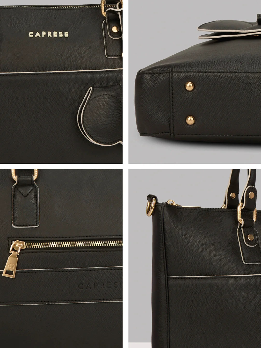 Caprese Lexi Large Black Laptop Bag - Image 9
