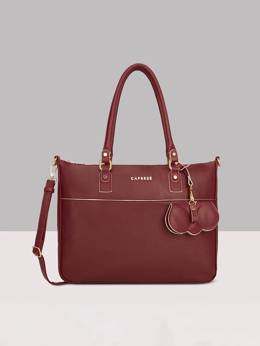 Caprese Lexi Large Cherry Lacquer Laptop Bag - Image 10