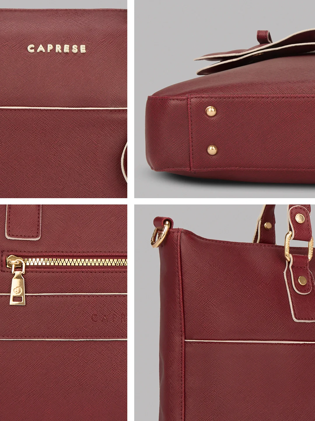 Caprese Lexi Large Cherry Lacquer Laptop Bag - Image 9