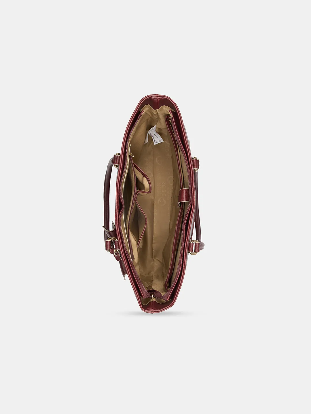 Caprese Lexi Large Cherry Lacquer Laptop Tote Bag - Image 6