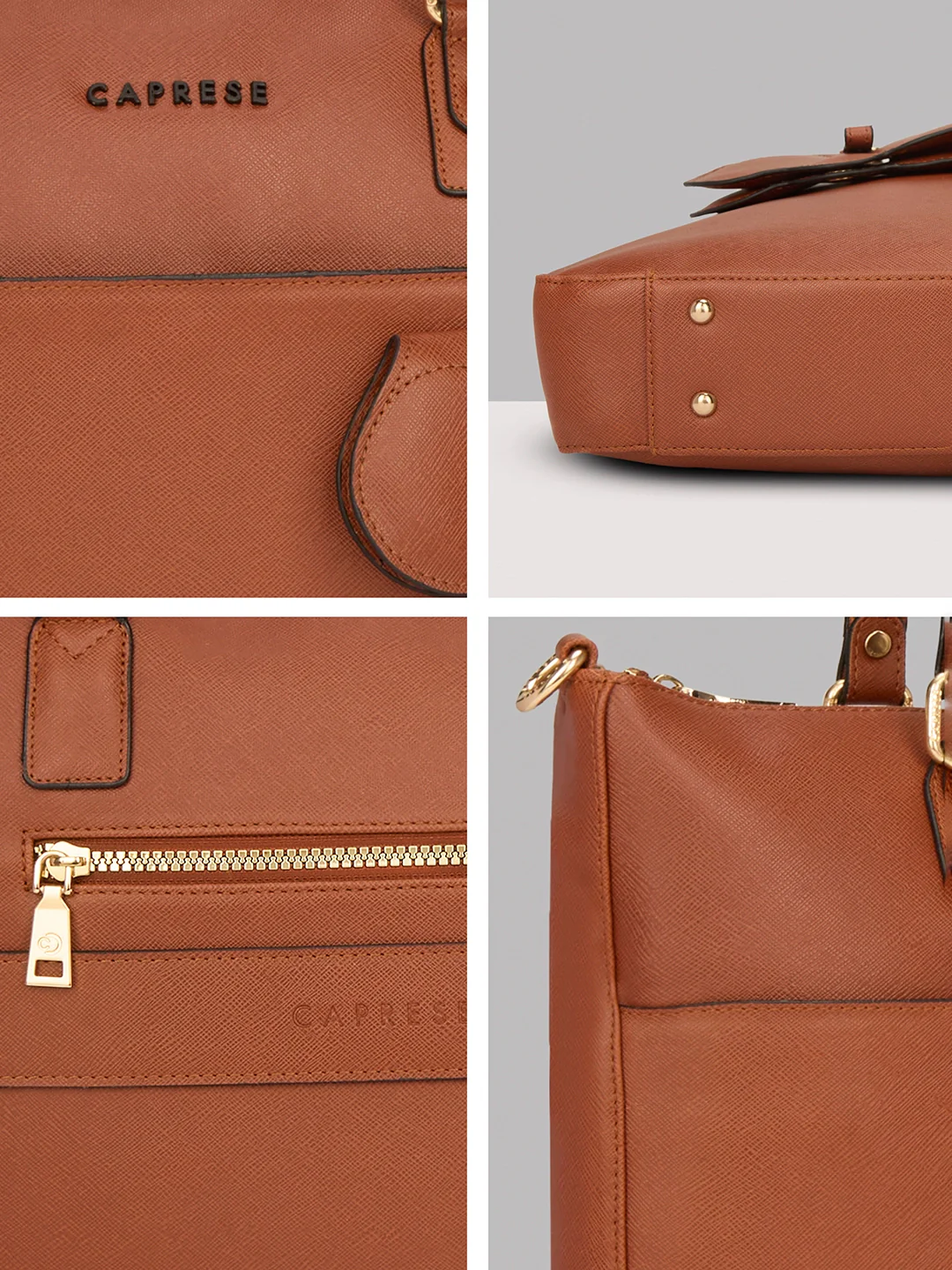 Caprese Lexi Large Tan Laptop Bag - Image 9