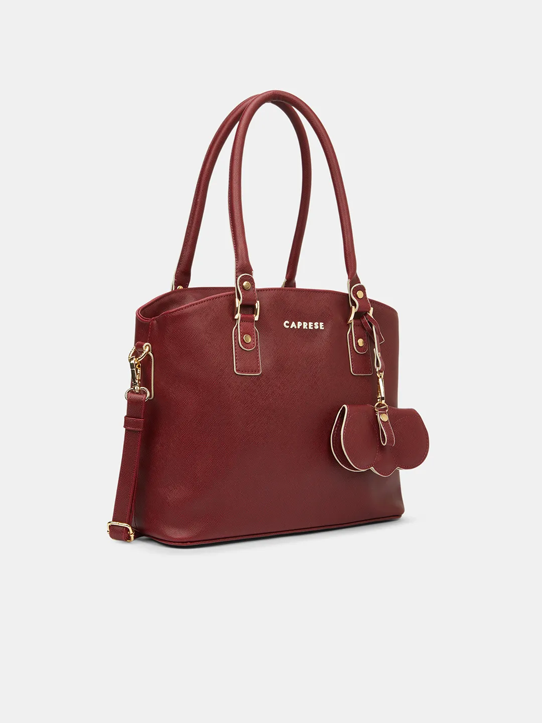 Caprese Lexi Medium Cherry Lacquer Satchel Bag - Image 3