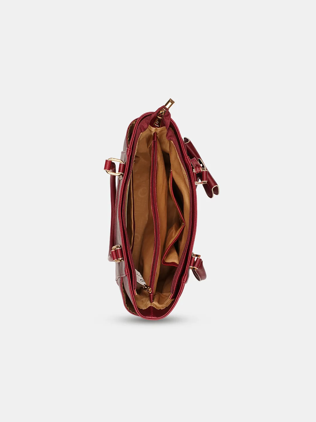 Caprese Lexi Medium Cherry Lacquer Tote Bag - Image 6
