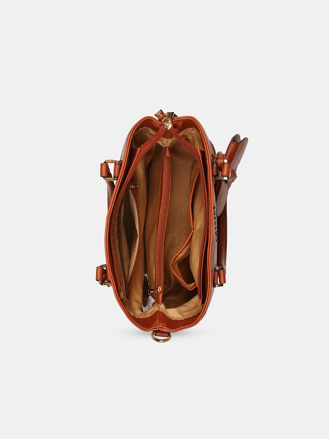 Caprese Lexi Medium Tan Satchel Bag - Image 6