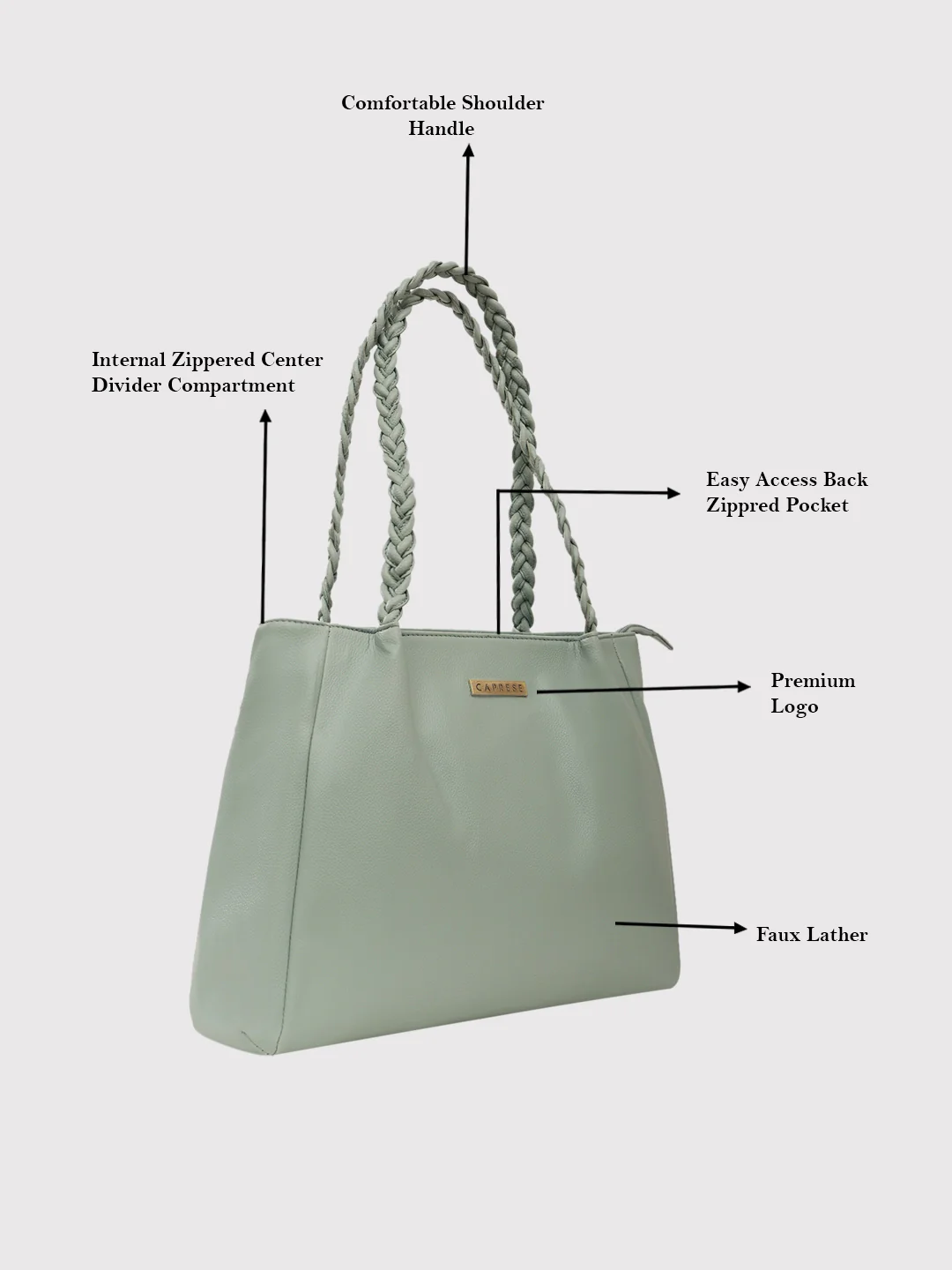 Caprese Lfg Medium Aqua Tote Bag - Image 3