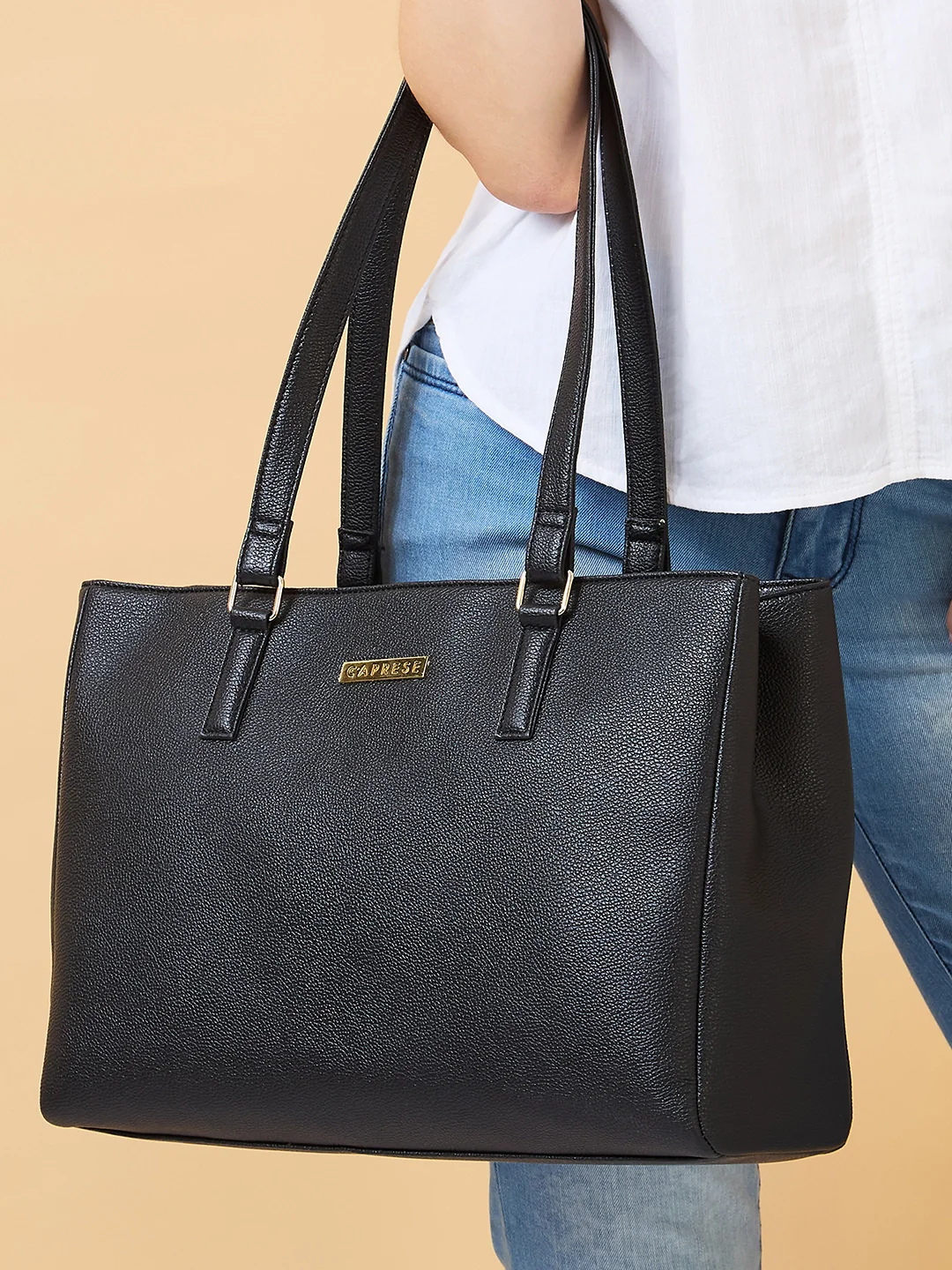 Caprese Lidwina Large Black Tote Bag - Image 8