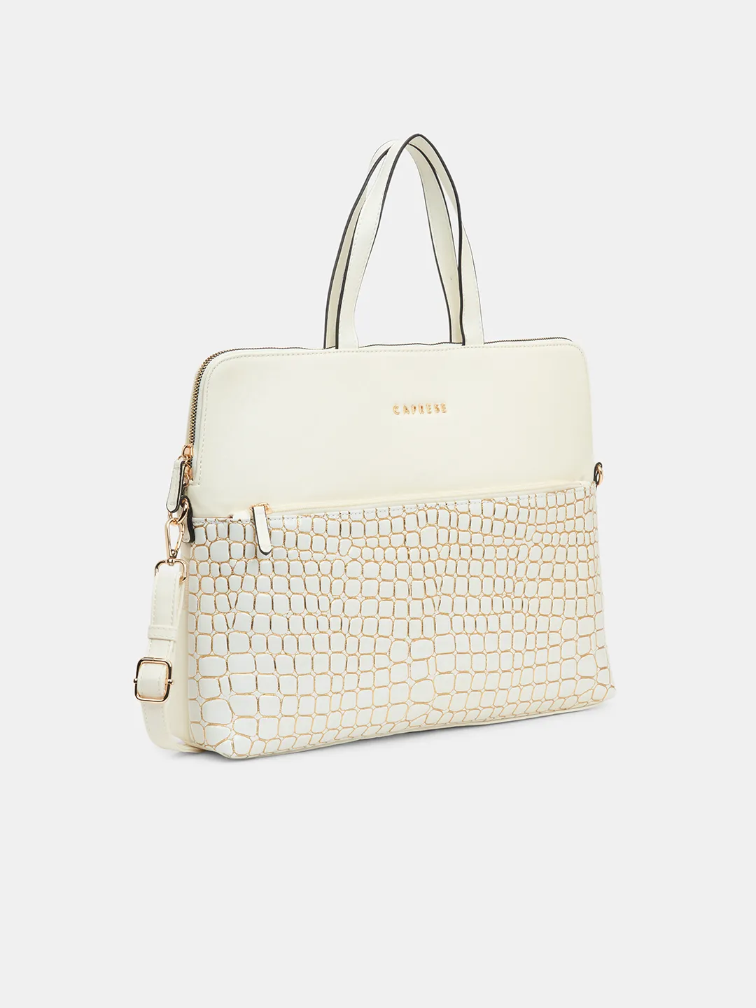 Caprese Lily Large White Gold Laptop Bag - Image 3
