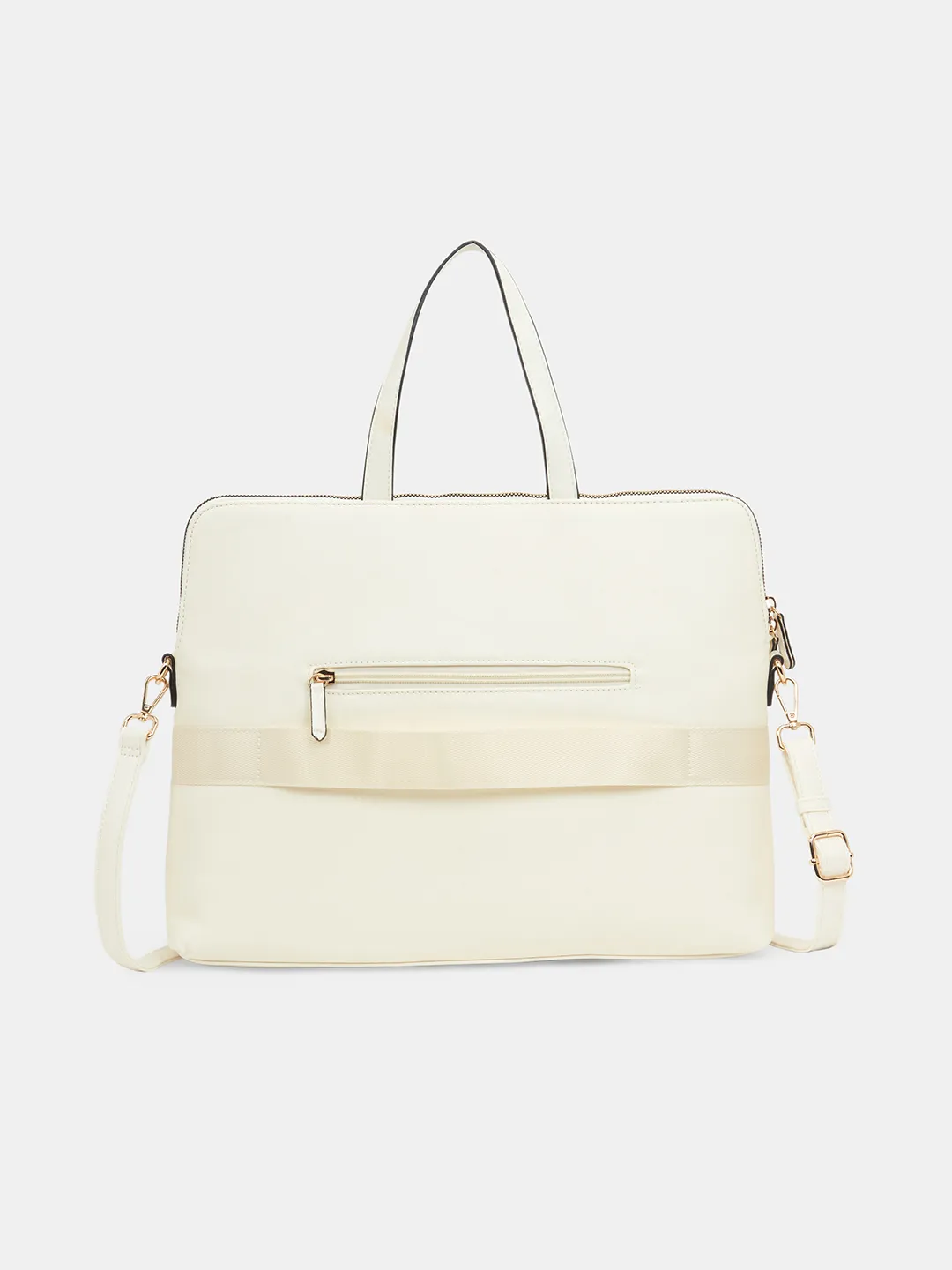 Caprese Lily Large White Gold Laptop Bag - Image 4