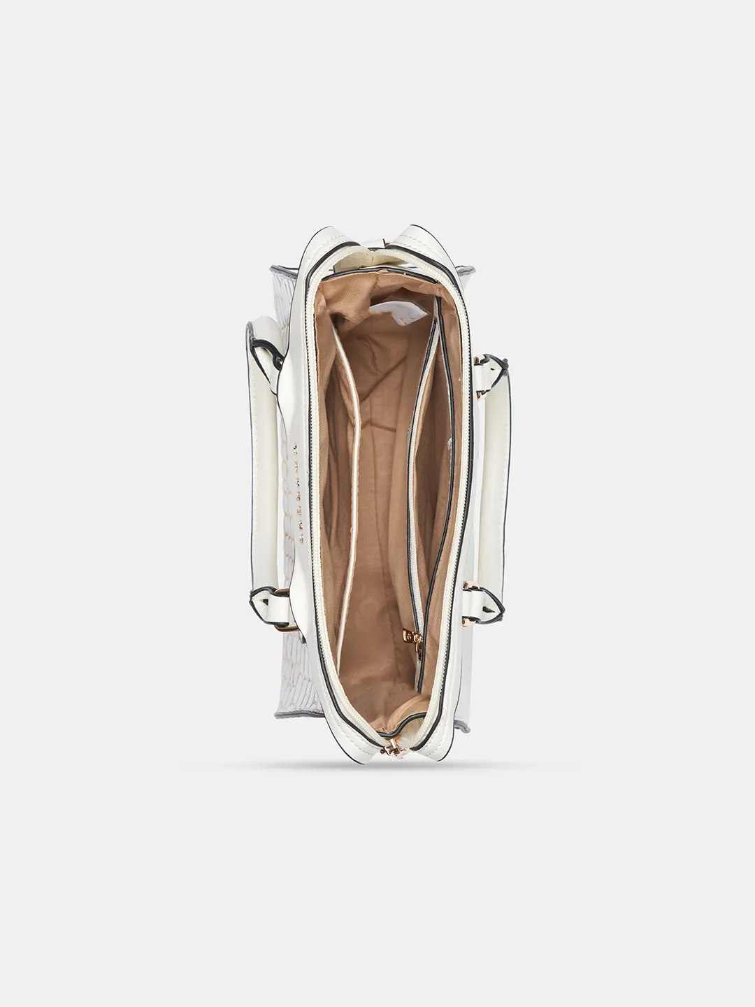 Caprese Lily Large White Gold Satchel Bag - Image 6