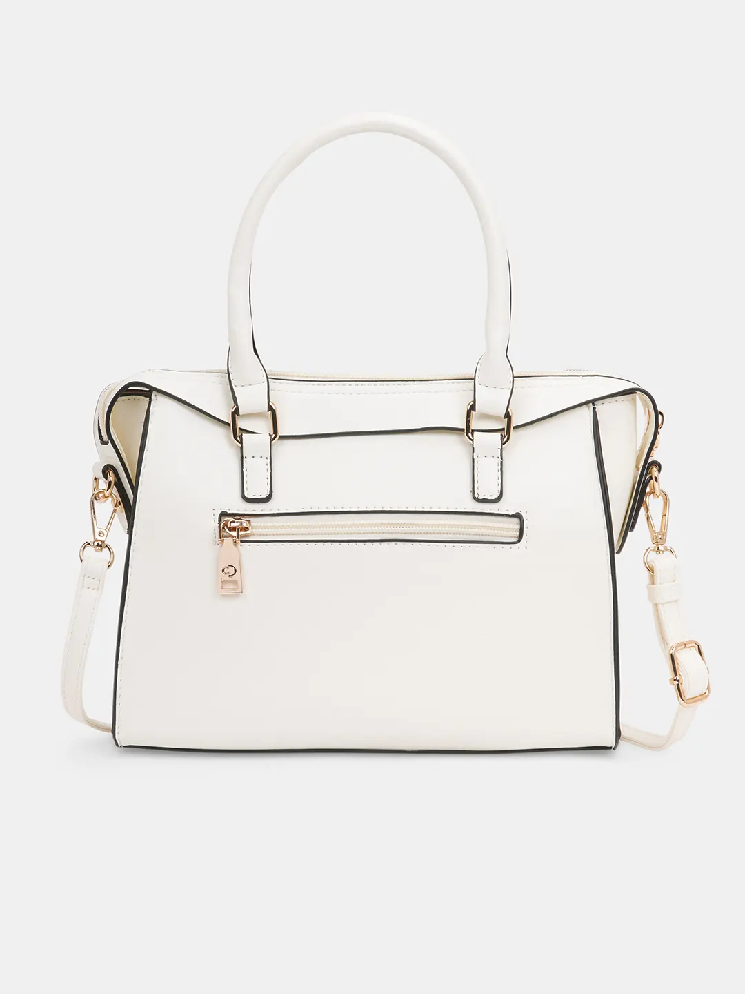 Caprese Lily Small White Gold Satchel Bag - Image 4