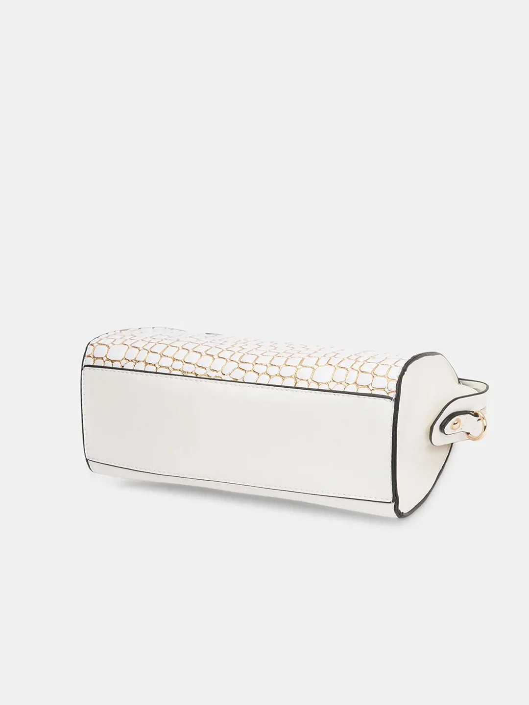 Caprese Lily Small White Gold Satchel Bag - Image 5