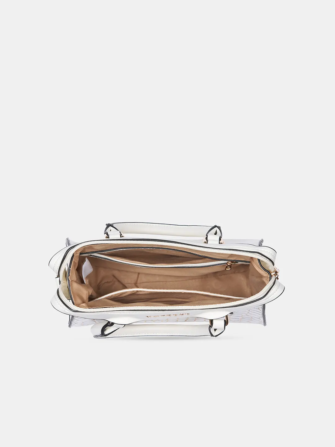 Caprese Lily Small White Gold Satchel Bag - Image 6