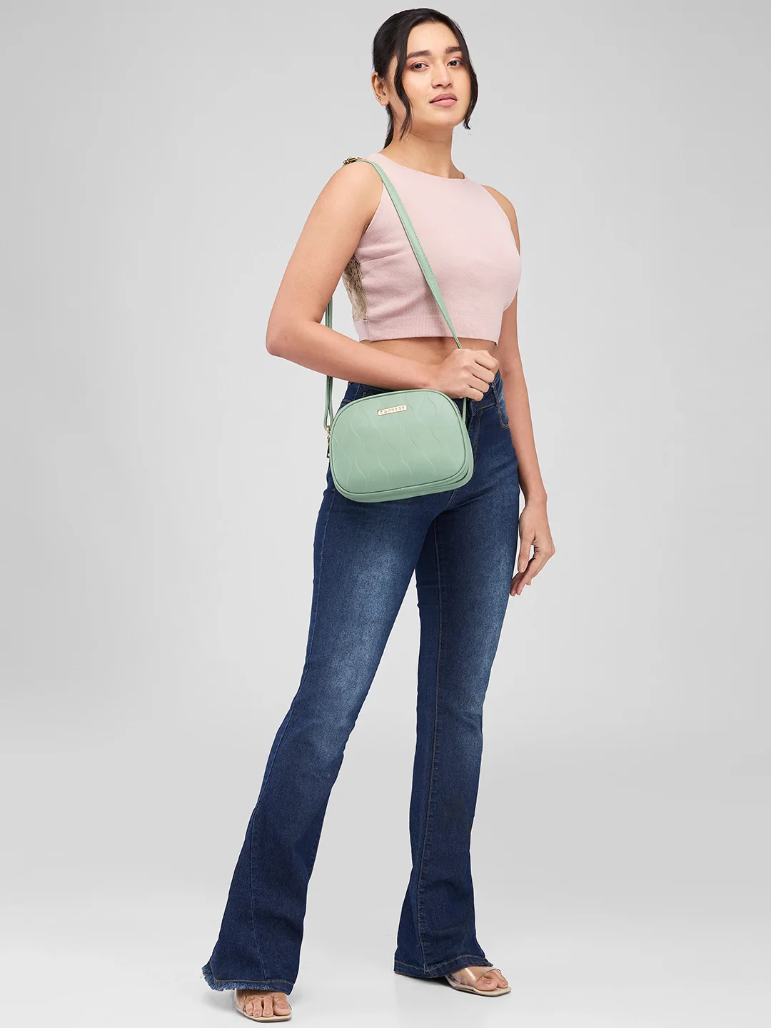 Caprese Linz Medium Green Sling Bag - Image 2