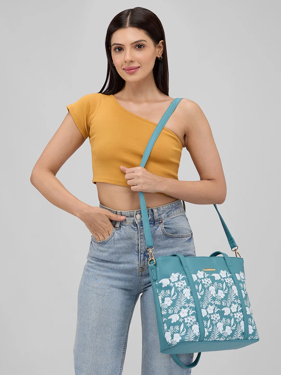 Caprese Lively Large B Green Satchel Bag - Image 9