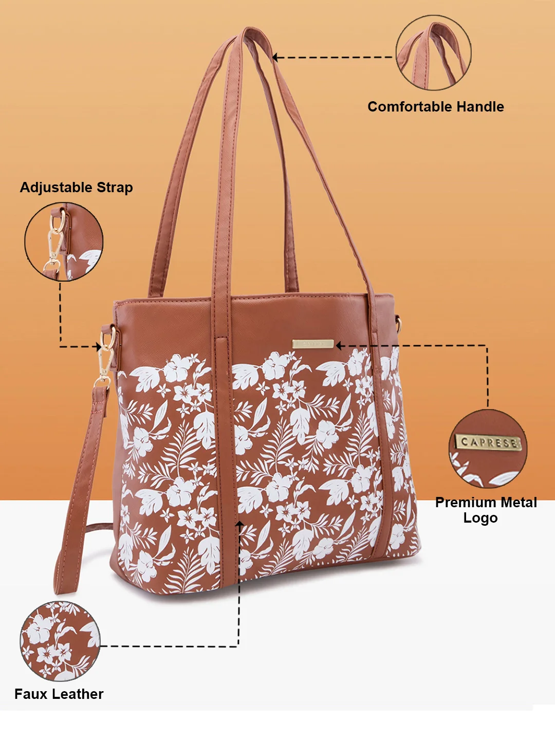 Caprese Lively Large Dusty Coral Satchel Bag - Image 4