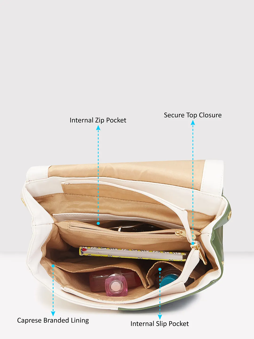 Caprese Lizzy Medium Cream Backpack - Image 6