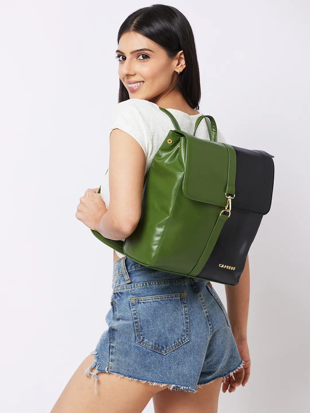 Caprese Lizzy Medium Olive Backpack - Image 10