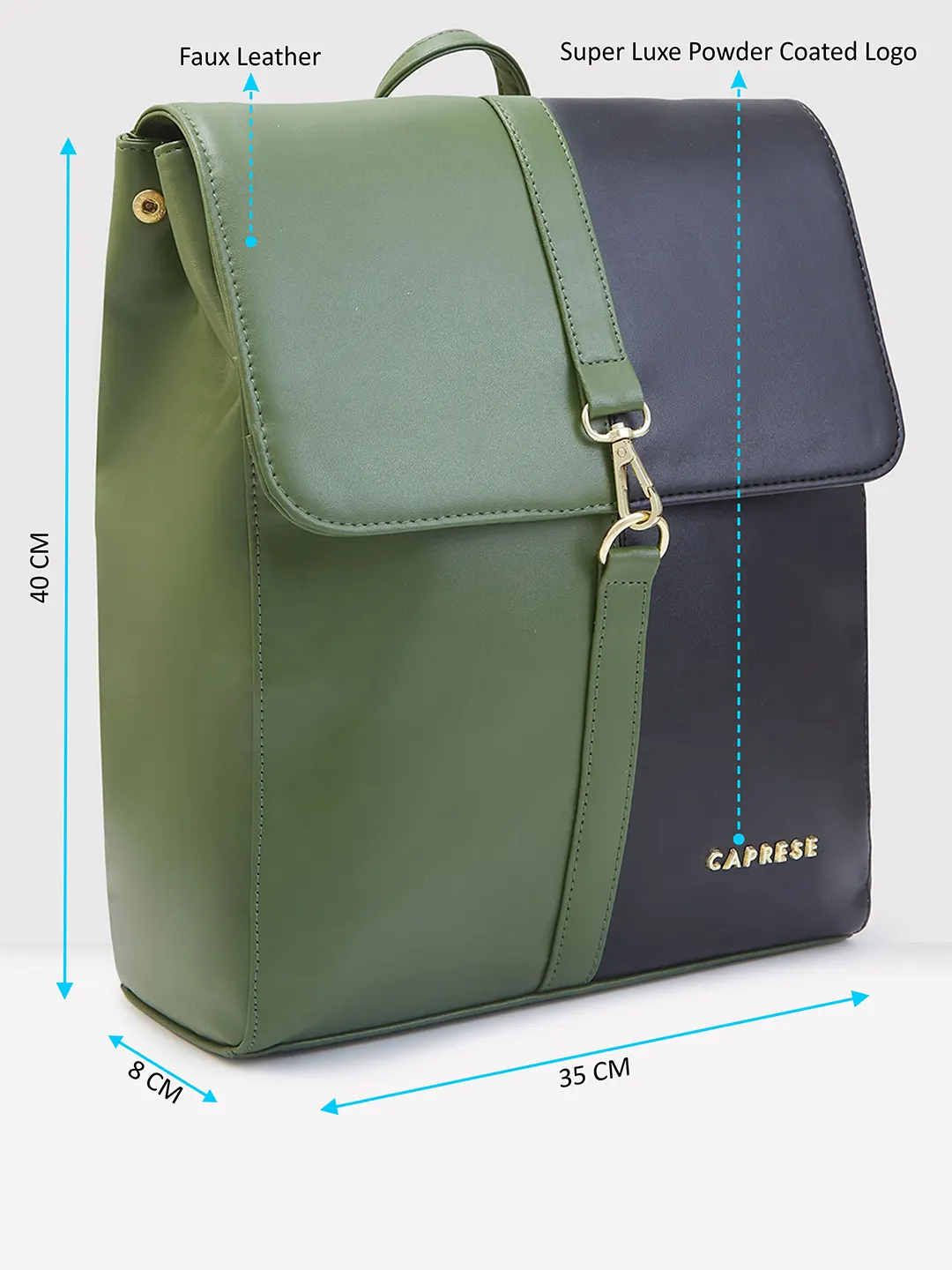 Caprese Lizzy Medium Olive Backpack - Image 5