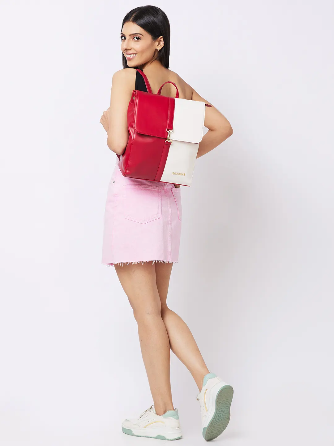 Caprese Lizzy Medium Red Backpack - Image 12