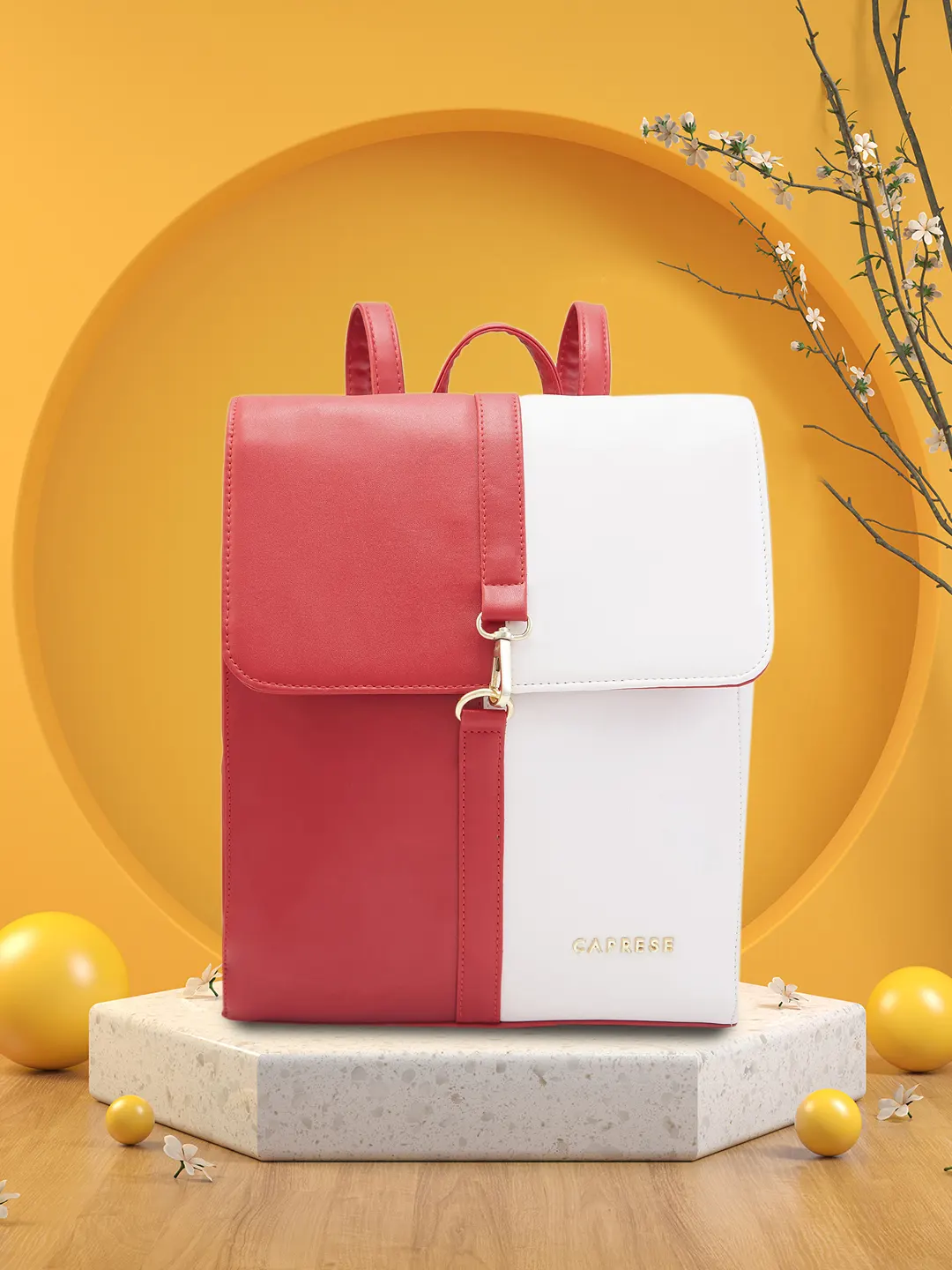 Caprese Lizzy Medium Red Backpack - Image 13