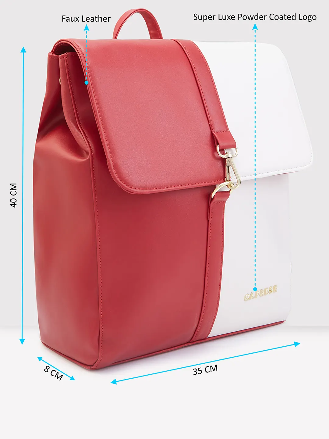 Caprese Lizzy Medium Red Backpack - Image 5