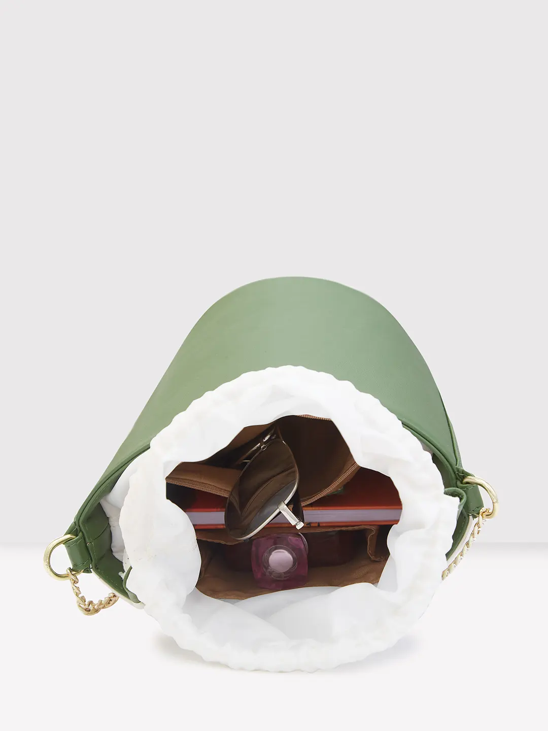 Caprese Lizzy Medium Cream Drawstring Sling Bag - Image 8