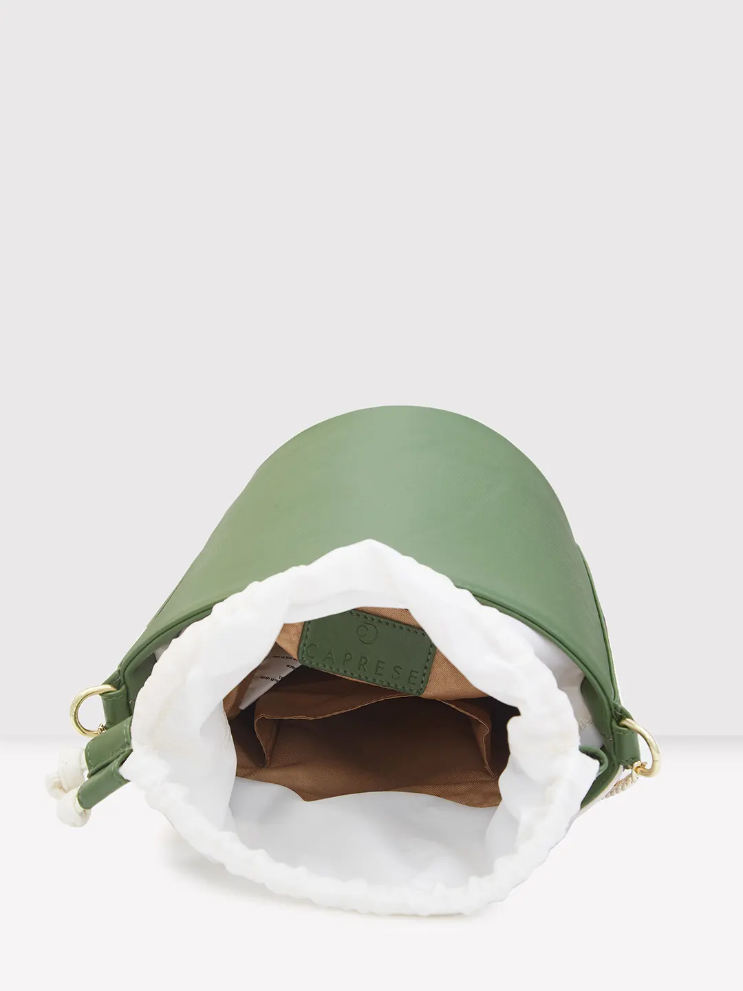 Caprese Lizzy Medium Cream Drawstring Sling Bag - Image 9
