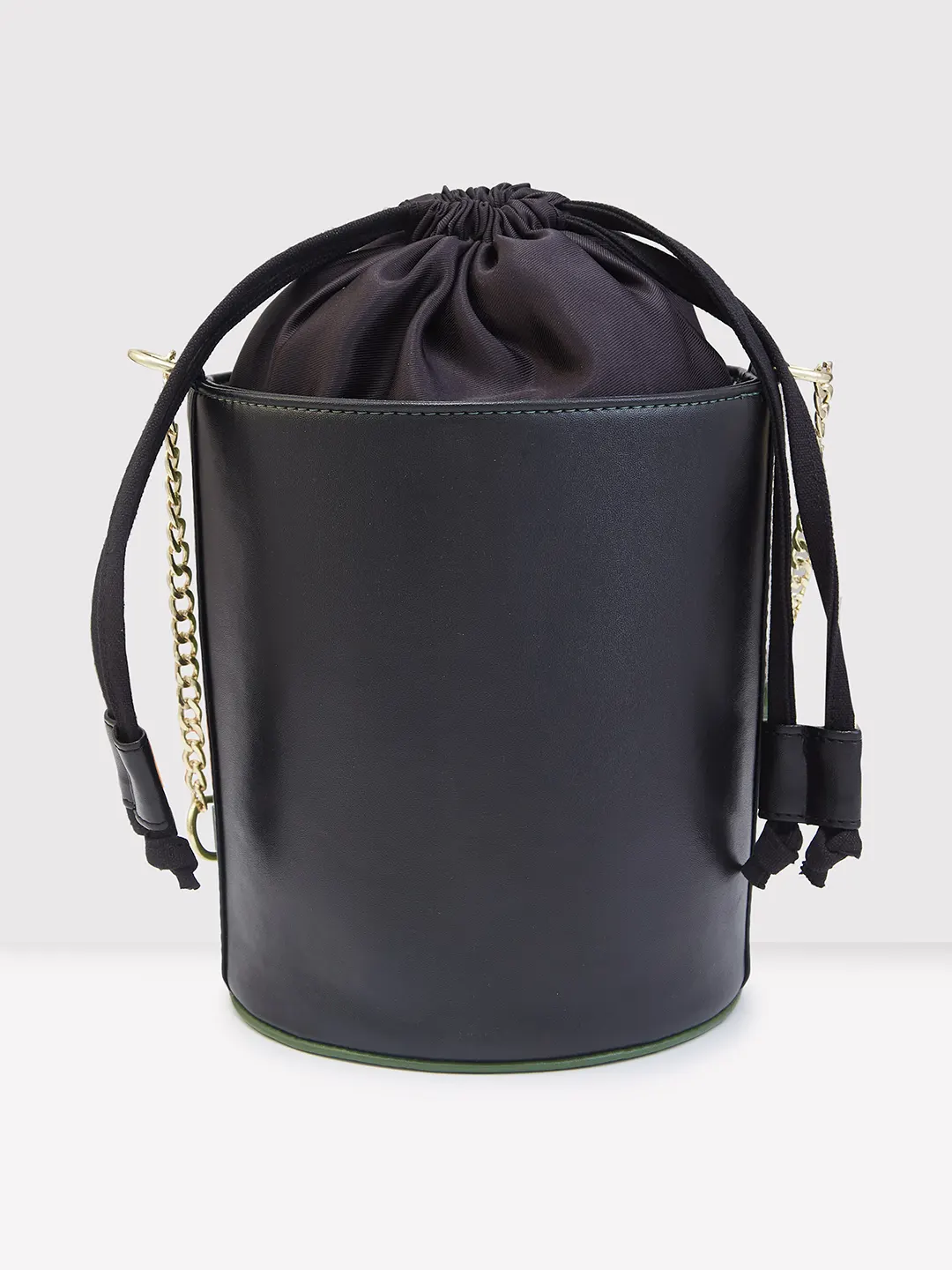 Caprese Lizzy Medium Olive Drawstring Sling Bag - Image 2