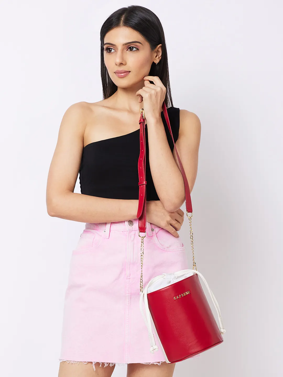 Caprese Lizzy Medium Red Sling Bag - Image 11