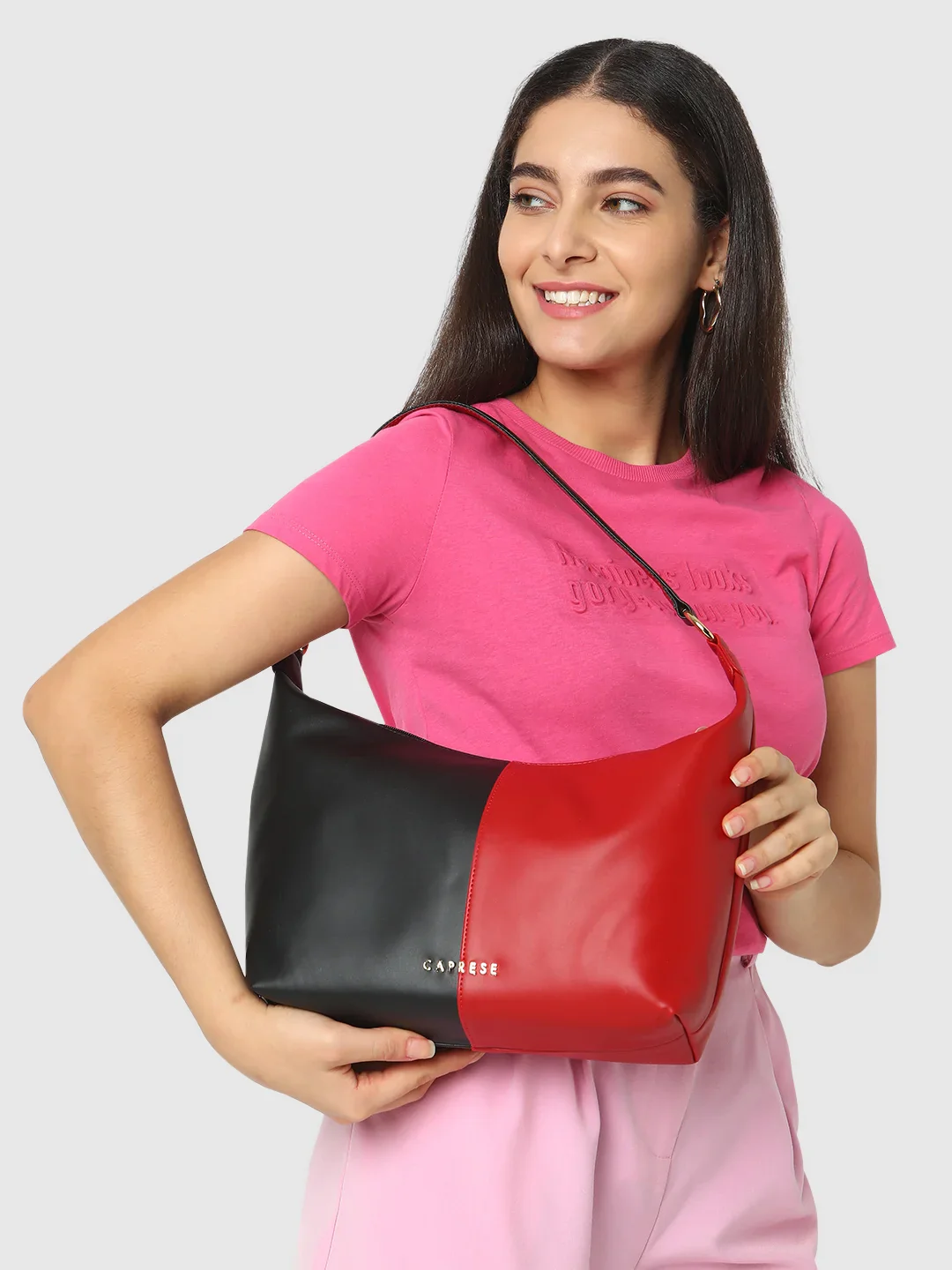 Caprese Lizzy Medium Black Hobo Bag - Image 11
