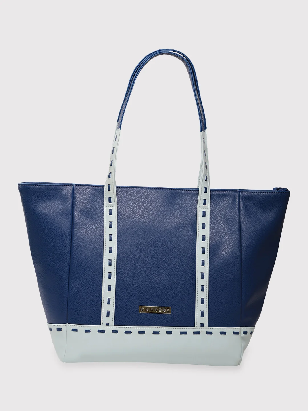 Caprese Lucca Medium Solid Navy Tote Bag