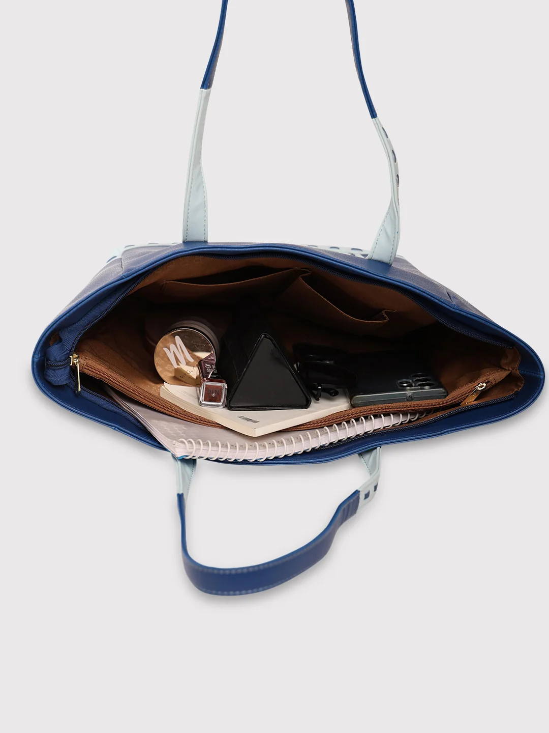Caprese Lucca Medium Solid Navy Tote Bag - Image 10