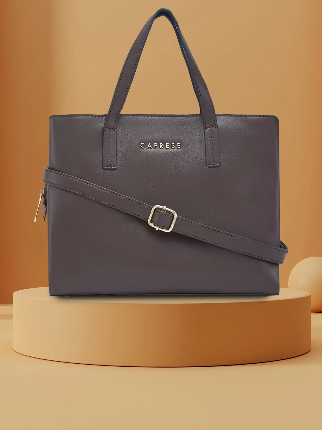 Caprese Lucie Medium Brown Satchel Bag - Image 13