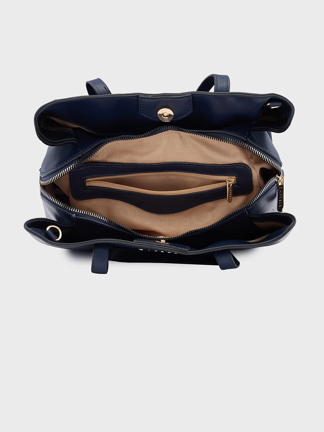 Caprese Lucie Medium Navy Satchel Bag - Image 11