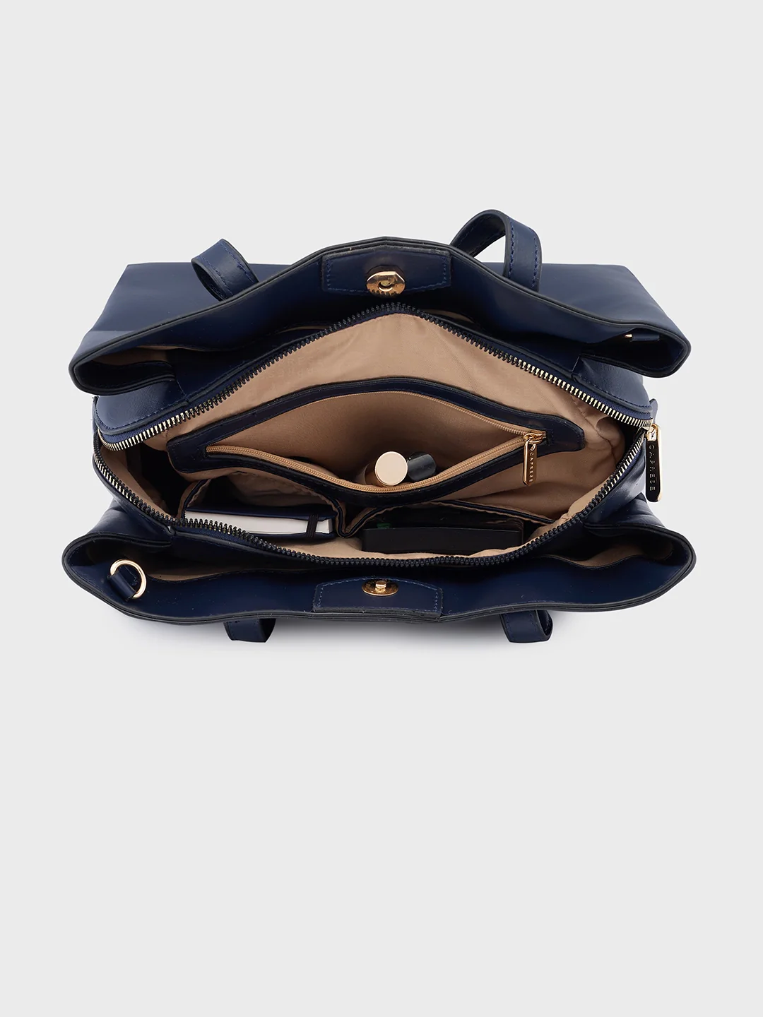 Caprese Lucie Medium Navy Satchel Bag - Image 9