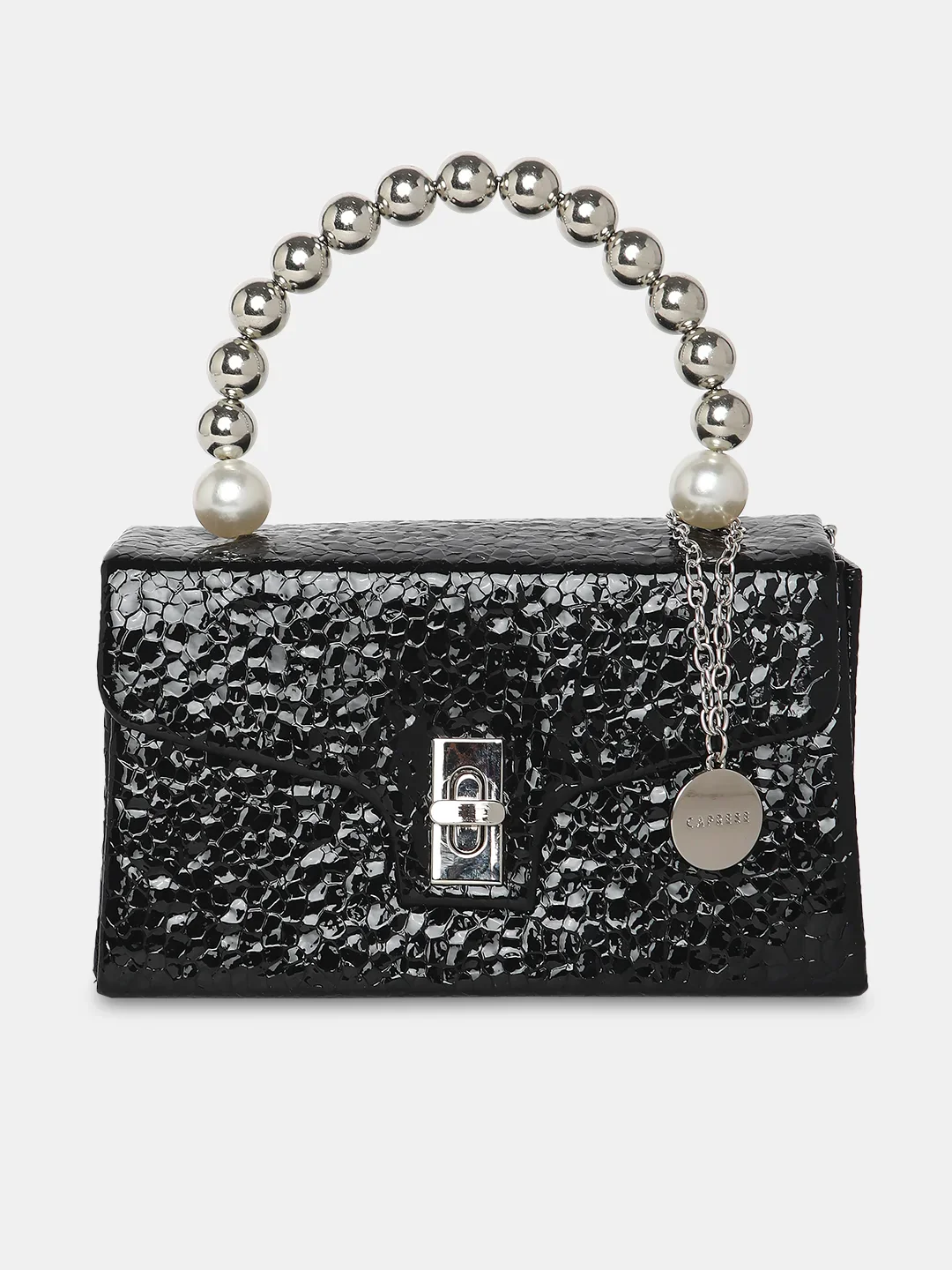 Caprese Lucy Small Black Clutch