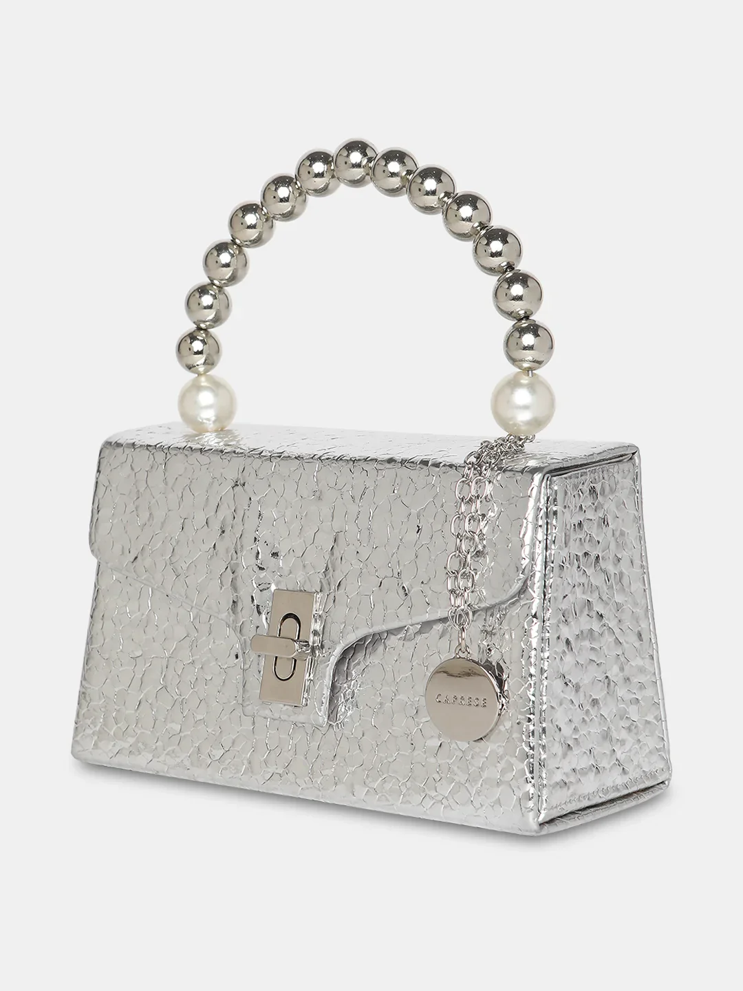Caprese Lucy Pearl Small Silver Clutch - Image 5