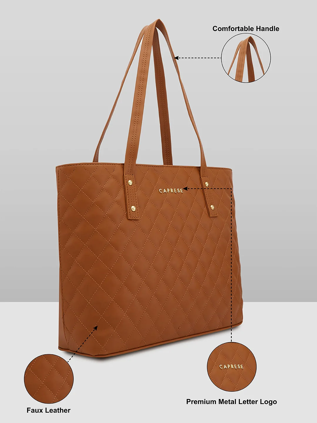 Caprese Lucya Medium Brown Tote Bag - Image 6