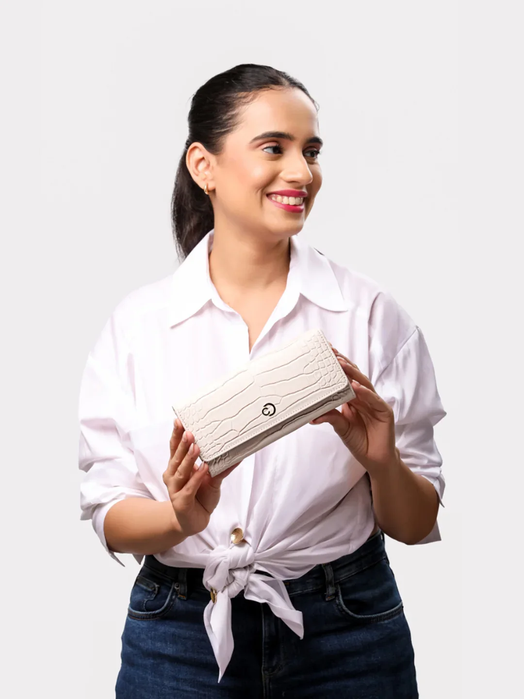 Caprese Luna Medium Cream Flap Wallet - Image 12