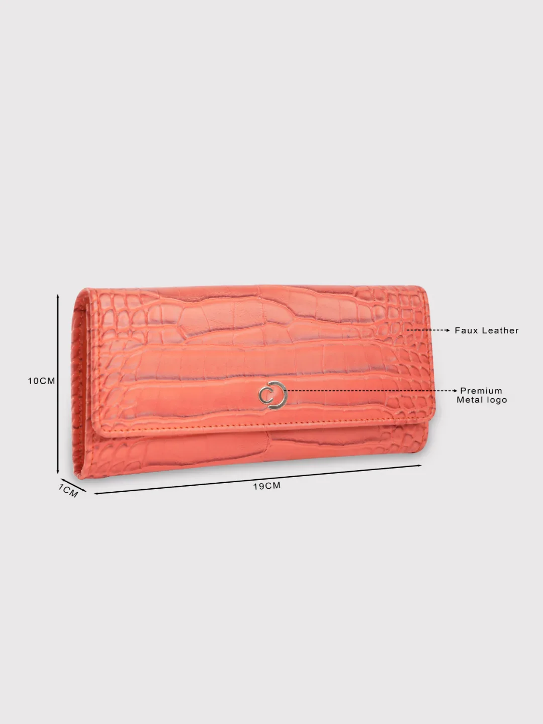 Caprese Luna Medium Orange Flap Wallet - Image 10