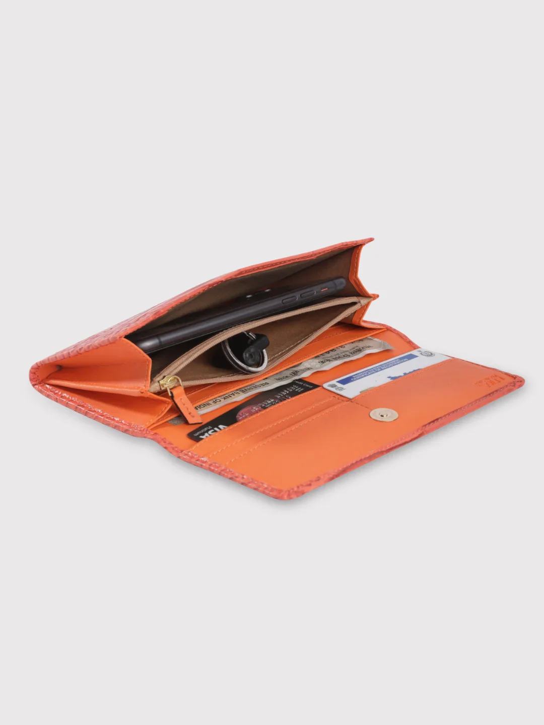 Caprese Luna Medium Orange Flap Wallet - Image 8
