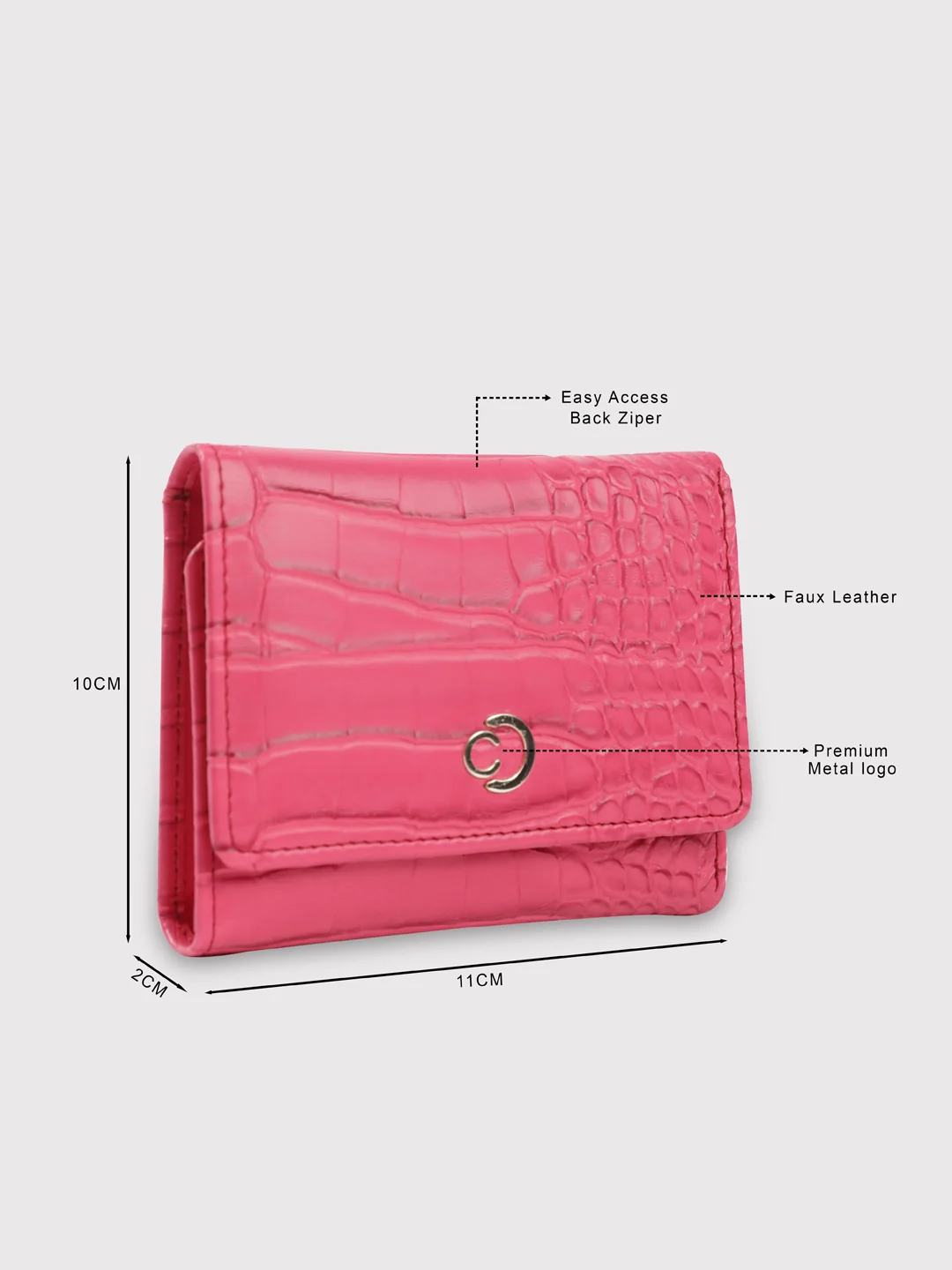Caprese Luna Small Fuchsia Trifold Wallet - Image 9