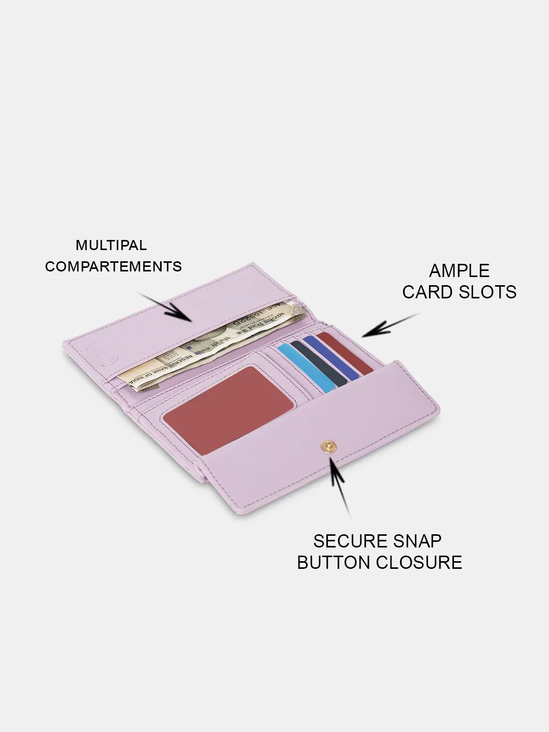 Caprese Luzie Small Lilac Wallet - Image 11