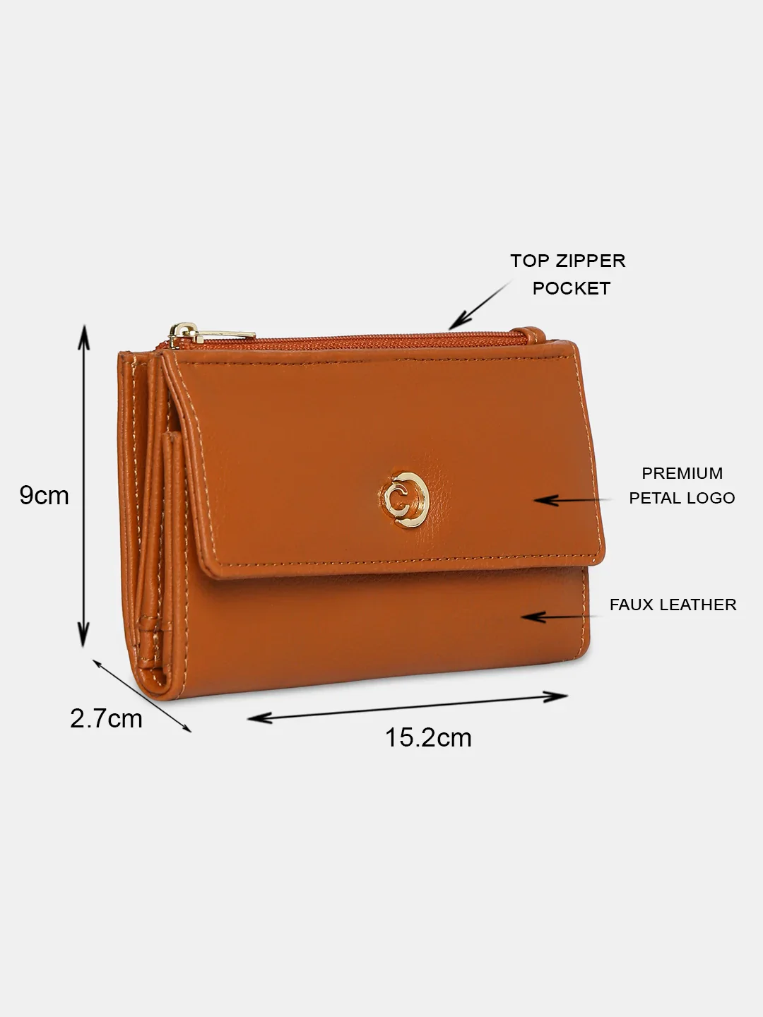 Caprese Luzie Small Tan Wallet - Image 10