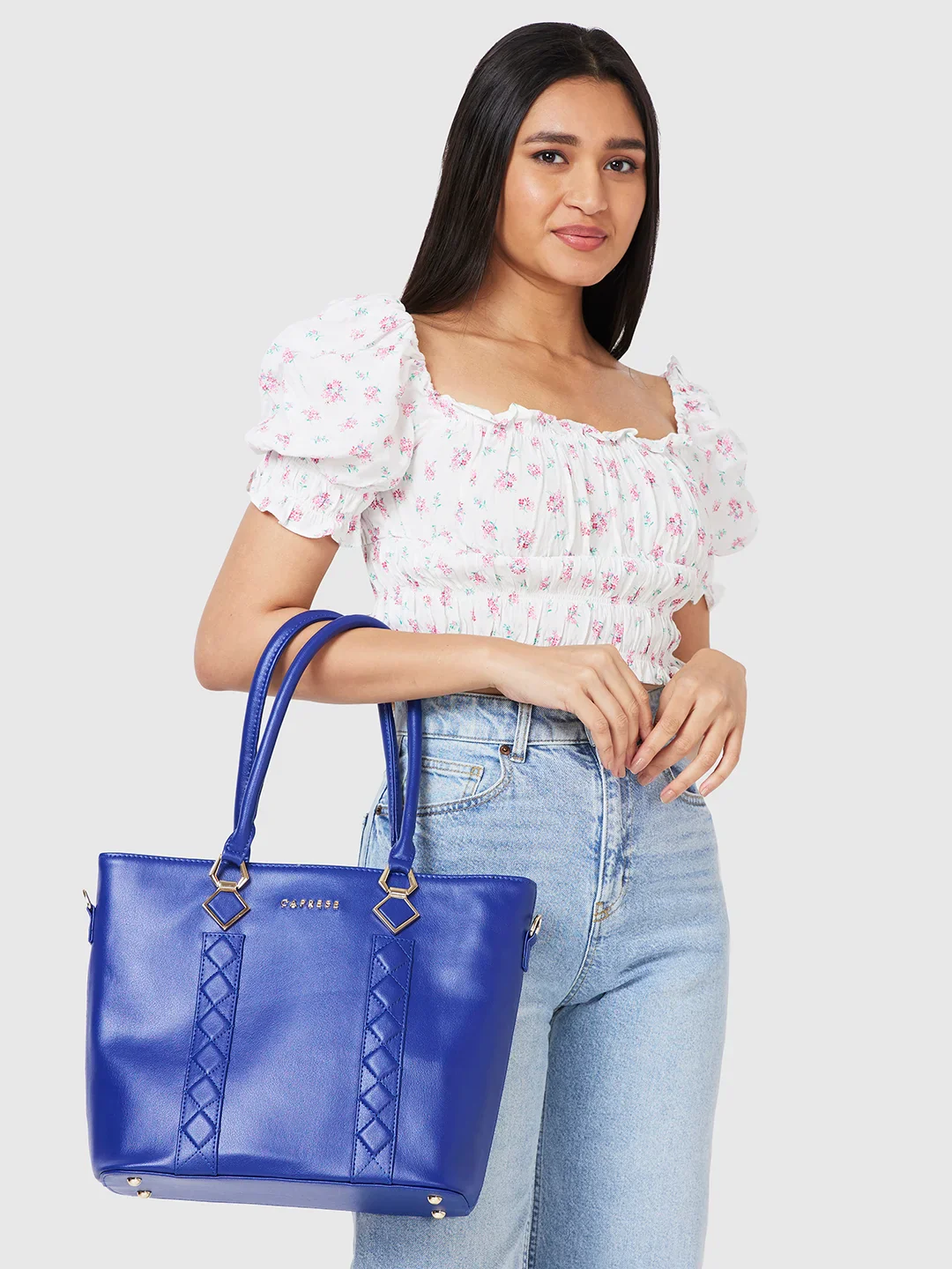 Caprese Lydia Large Blue Tote Bag - Image 12