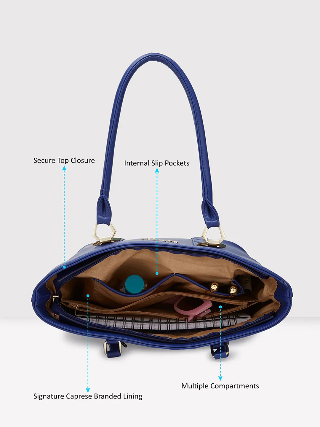 Caprese Lydia Large Blue Tote Bag - Image 8