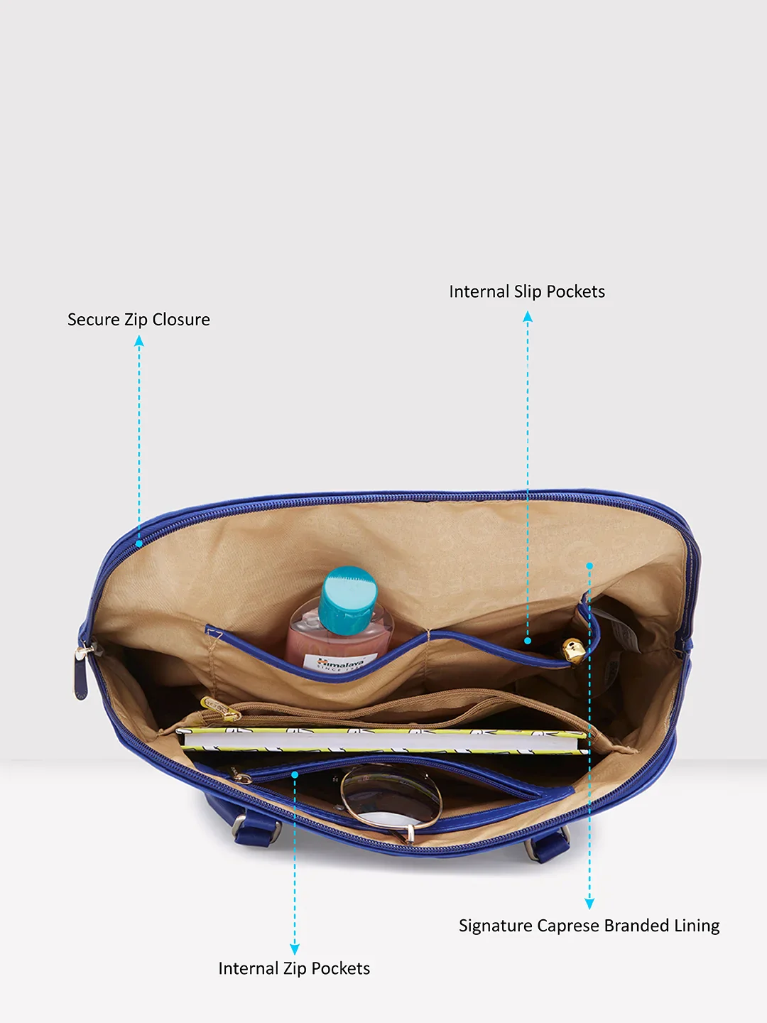 Caprese Lydia Large Blue Satchel Bag - Image 8